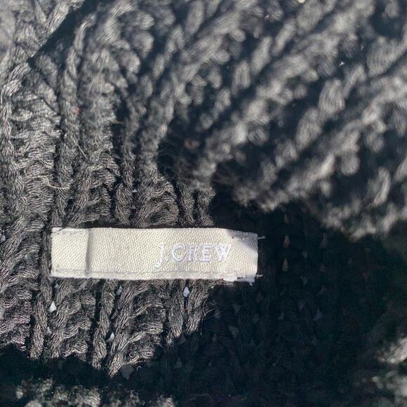 Vintage 90s J. CREW Cable Knit Black Turtleneck Sleeveless Sweater Blouse Small - Picture 2 of 15